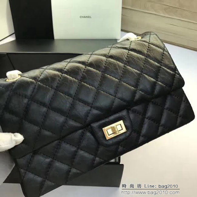 香奈兒CHANEL 226 進口大象紋胎牛皮金銀扣單肩斜挎鏈條包 DSC2033